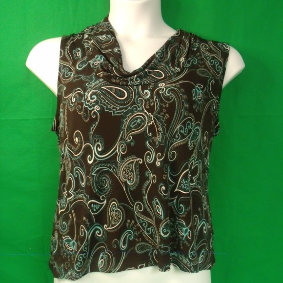 George Brown and Teal blue printed blouse